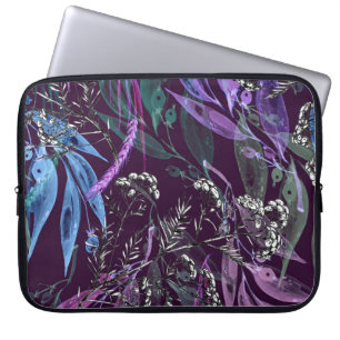 Waterverf naadloos patroon. Bijvoegen met bessen W Laptop Sleeve