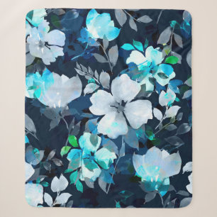 Waterverf naadloos patroon. Floral Sherpa Deken