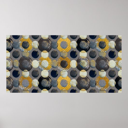 Waterverf naadloos patroon met abstracte geometrie poster (Voorkant)