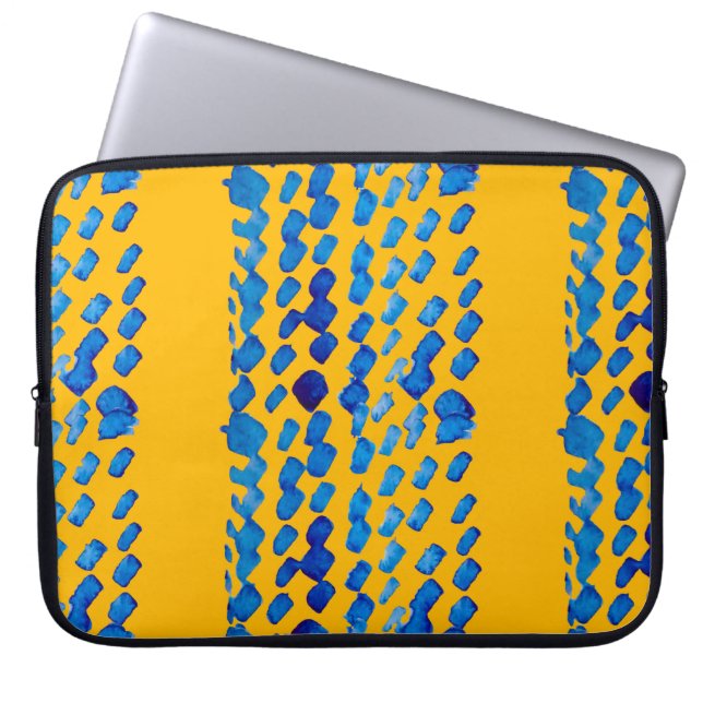 Waterverf naadloos patroon met abstracte vlekken e laptop sleeve (Voorkant)