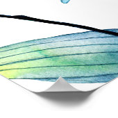 Waterverf naadloos patroon met blauwe lib poster (Hoek)