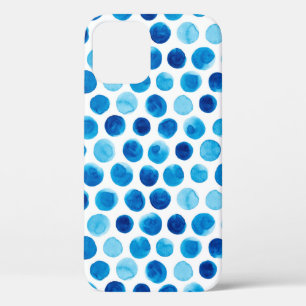 Waterverf naadloos patroon met blauwe poka-punten Case-Mate iPhone case