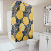 Waterverf naadloos patroon met camelliumbloemen. douchegordijn (In situ)