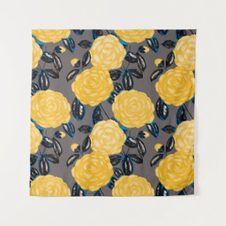 Waterverf naadloos patroon met camelliumbloemen. wandkleed