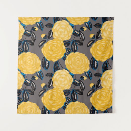 Waterverf naadloos patroon met camelliumbloemen. wandkleed (Voorkant)