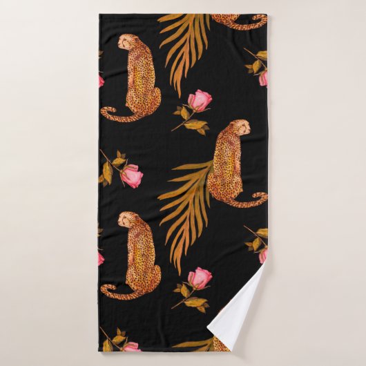 Waterverf naadloos patroon met cheeths badhanddoek (Badhanddoek)