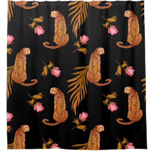 Waterverf naadloos patroon met cheeths douchegordijn (Voorkant)