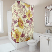 Waterverf naadloos patroon met contourelement douchegordijn (In situ)