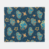 Waterverf naadloos patroon met de maan, sterren, fleece deken (Voorkant (Horizontaal))