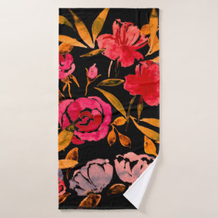 Waterverf naadloos patroon met eenvoudige handteke badhanddoek