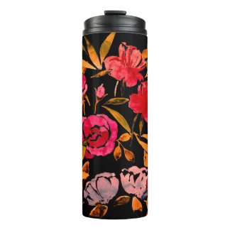 Waterverf naadloos patroon met eenvoudige handteke thermosbeker