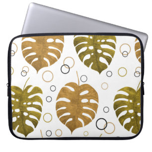 Waterverf naadloos patroon met exotische tropische laptop sleeve