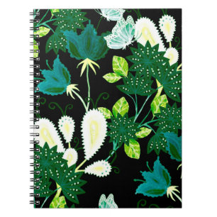 Waterverf naadloos patroon met fantasiebloemen a notitieboek