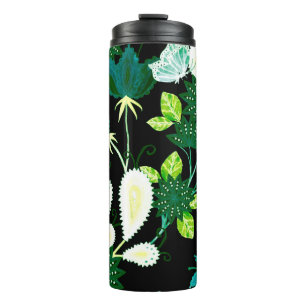 Waterverf naadloos patroon met fantasiebloemen a thermosbeker