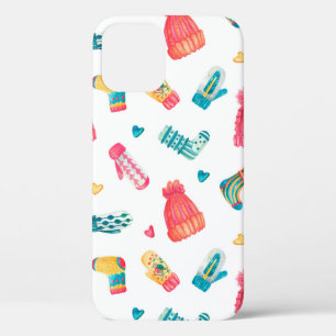 Waterverf naadloos patroon met gebreide warme kled Case-Mate iPhone case