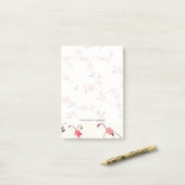 Waterverf naadloos patroon met gestileerde veer post-it® notes (Op bureau)