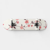 Waterverf naadloos patroon met gestileerde veer skateboard (Horizontaal)