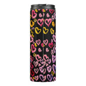 Waterverf naadloos patroon met harten. thermosbeker (Achterkant)