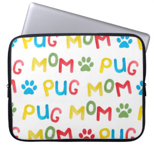 Waterverf naadloos patroon met letters en een laptop sleeve