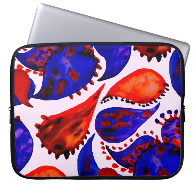 Waterverf naadloos patroon met paisley. Abstract Laptop Sleeve (Voorkant)