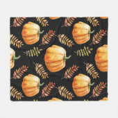 Waterverf naadloos patroon met pompoen fleece deken (Voorkant (Horizontaal))