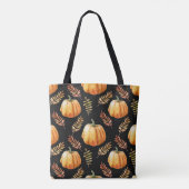 Waterverf naadloos patroon met pompoen tote bag (Achterkant)