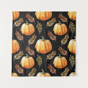 Waterverf naadloos patroon met pompoen wandkleed