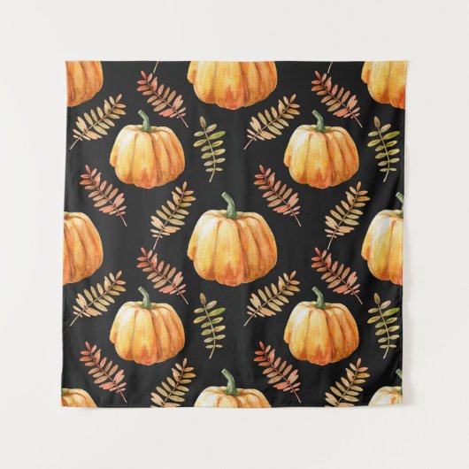 Waterverf naadloos patroon met pompoen wandkleed (Voorkant)