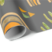 Waterverf naadloos patroon met regenboog en cactus cadeaupapier (Rol Hoek)