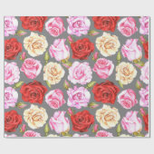 Waterverf naadloos patroon met rozen. Naadloze w Cadeaupapier (Vlak)