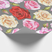 Waterverf naadloos patroon met rozen. Naadloze w Cadeaupapier (Hoek)