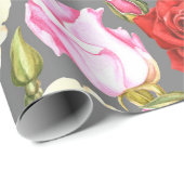Waterverf naadloos patroon met rozen. Naadloze w Cadeaupapier (Rol Hoek)