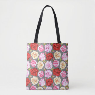 Waterverf naadloos patroon met rozen. Naadloze w Tote Bag