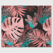 Waterverf naadloos patroon met tropische planten cadeaupapier (Vlak)