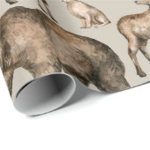 Waterverf naadloos patroon met wilde bosdieren cadeaupapier (Rol Hoek)