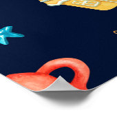 Waterverf naadloos patroon met Xmas gingerbreads Poster (Hoek)