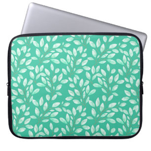 Waterverf naadloos patroon met zachte groene blade laptop sleeve