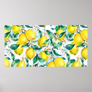 Waterverf  naadloos patroon, tak van fres poster