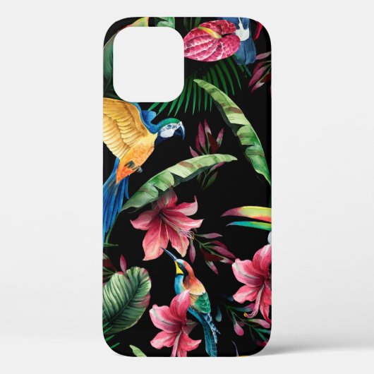 Waterverf naadloos patroon, tropische vogels, touc Case-Mate iPhone case (Achterkant)