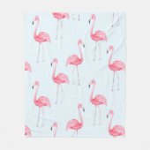 Waterverf naadloos patroon van flamingo op pastel fleece deken (Voorkant)