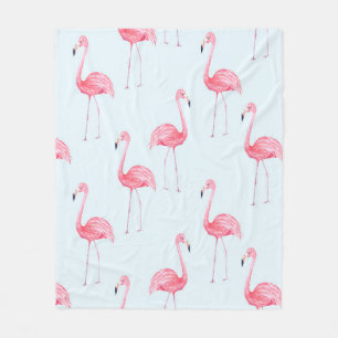 Waterverf naadloos patroon van flamingo op pastel fleece deken