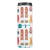 Waterverf naadloos patroon van grappige monsters e thermosbeker (Achterkant)