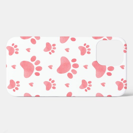 Waterverf naadloos patroon van kattenpoten Case-Mate iPhone case (Achterkant (horizontaal))