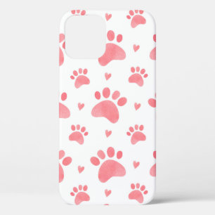 Waterverf naadloos patroon van kattenpoten Case-Mate iPhone case