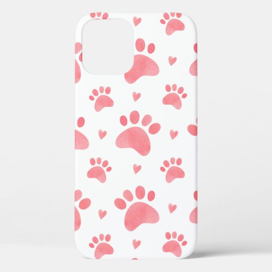 Waterverf naadloos patroon van kattenpoten Case-Mate iPhone case (Achterkant)
