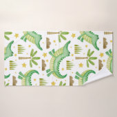 Waterverf naadloos patroon van krokodilpalmboom badhanddoek (Badhanddoek)