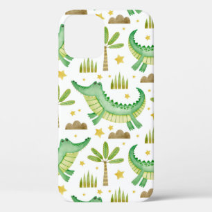 Waterverf naadloos patroon van krokodilpalmboom Case-Mate iPhone case
