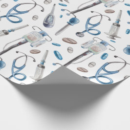 Waterverf naadloos patroon van medische benodigdhe cadeaupapier
