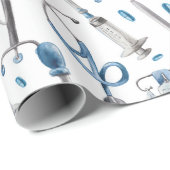 Waterverf naadloos patroon van medische benodigdhe cadeaupapier (Rol Hoek)