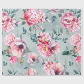 Waterverf naadloos patroon van pony en blosom fl cadeaupapier (Vlak)